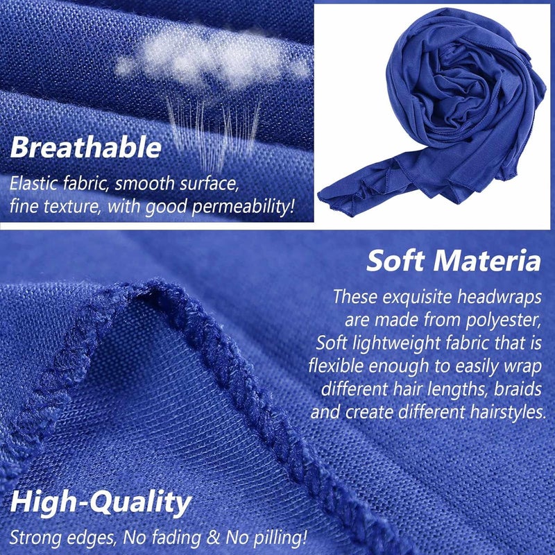 PWEOUKE Head Wraps for Black Women African Head Wrap Lightweight for Women Long Plain Turban Hair Scarf Scarves - Image 3